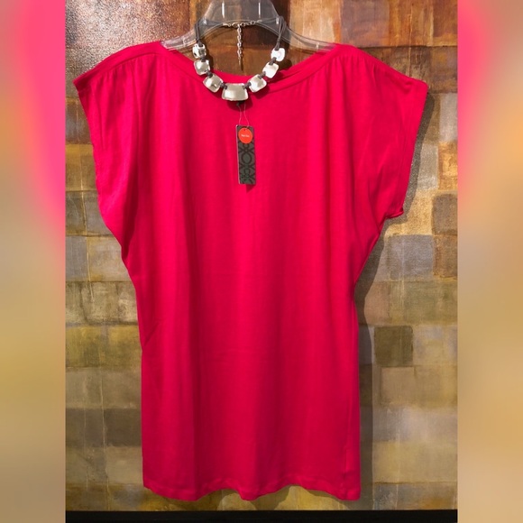 Benetton "Stile" Dk Pink Italian SS Tunic Top NWT - Picture 3 of 8